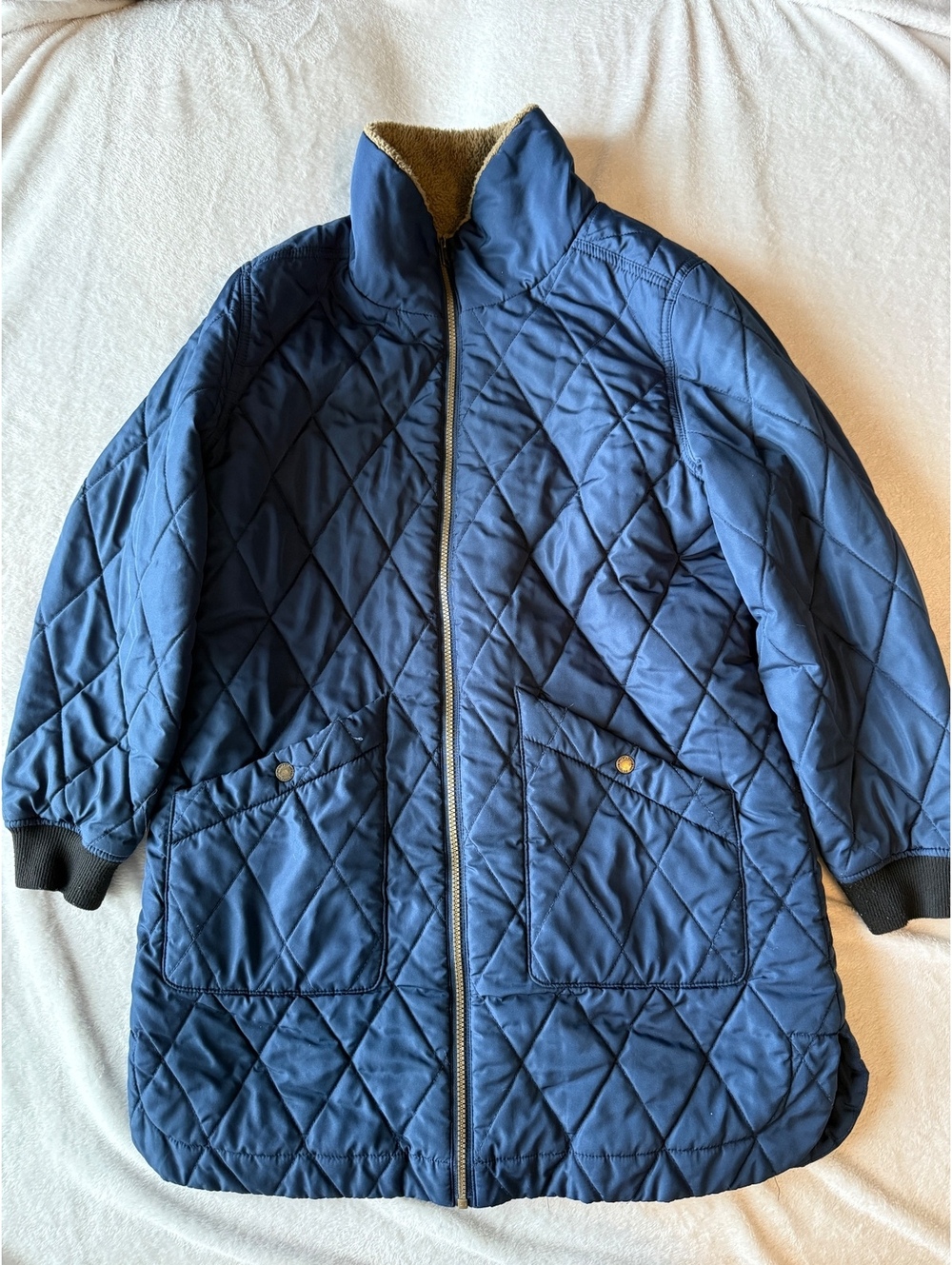 Weatherproof Vintage Sherpa Quilted Coat Womens S Navy